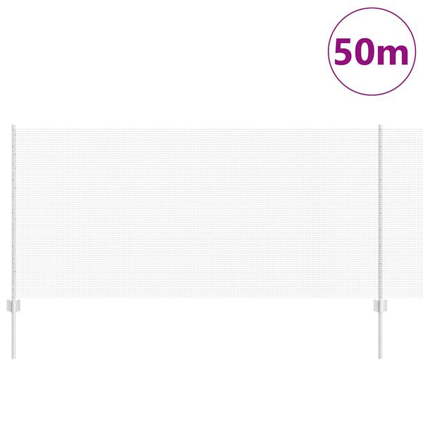 vidaXL Fence with Post Silver 1 x 50 m Steel