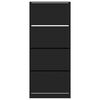 vidaXL Shoe Cabinet with 4 Flip-Drawers Black 80x34x187.5 cm