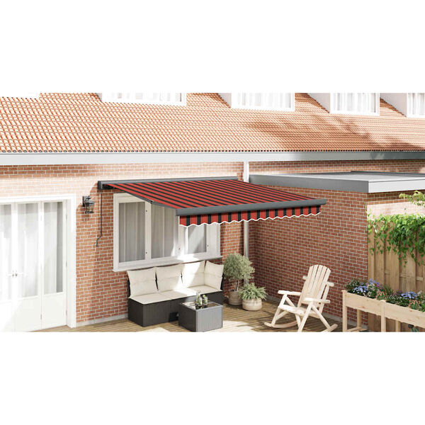 vidaXL Retractable Awning Orange and Brown 3.5x2.5 m Fabric and Aluminium