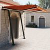 vidaXL Manual Retractable Awning with LED 3x2.5 m Orange and Brown
