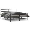 vidaXL Metal Bed Frame without Mattress with Footboard&nbsp;Black 160x200cm