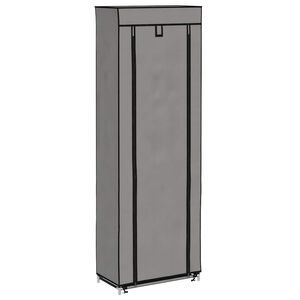 vidaXL Shoe Cabinet with Cover Grey 57x29x162 cm Fabric