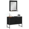vidaXL Bathroom Furniture Set Wall-mounted 2 pcs Black Engineered wood
