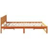 vidaXL Bed Frame with Headboard Wax Brown 140 x 200 cm Solid Pine Wood