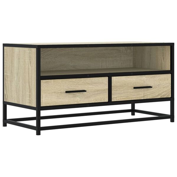 vidaXL TV Cabinet Sonoma Oak 80x34.5x40 cm Engineered Wood and Metal