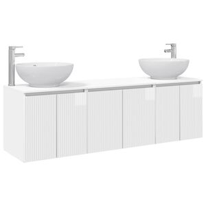 vidaXL Bathroom Cabinet Set 3 pcs High Gloss White 49.5 x 44.5 x 65 cm