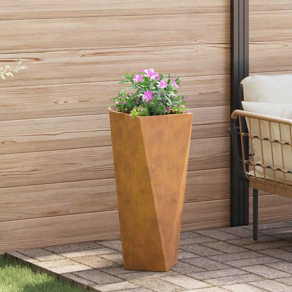 vidaXL Planter 2 pcs Rusty 30 x 30 x 75 cm Weathering Steel