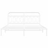 vidaXL Metal Bed Frame without Mattress with Headboard White 160x200cm