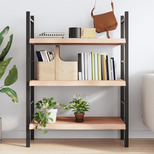 vidaXL Wall Shelf 100x50x(2-6) cm Untreated Solid Wood Oak