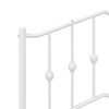 vidaXL Metal Bed Frame without Mattress with Headboard White 90x190cm