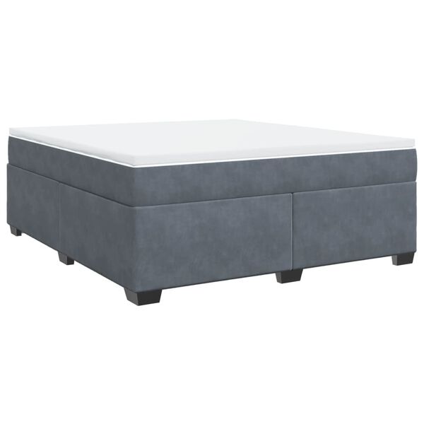 vidaXL Box Spring Bed with Mattress Dark Grey 180x200 cm Velvet
