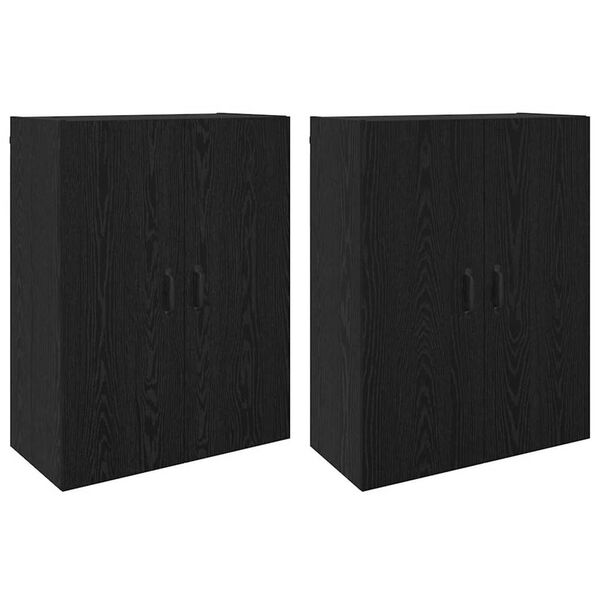 vidaXL Wall-Mounted Cabinet 2 pcs Black Oak 69.5 x 34 x 90 cm