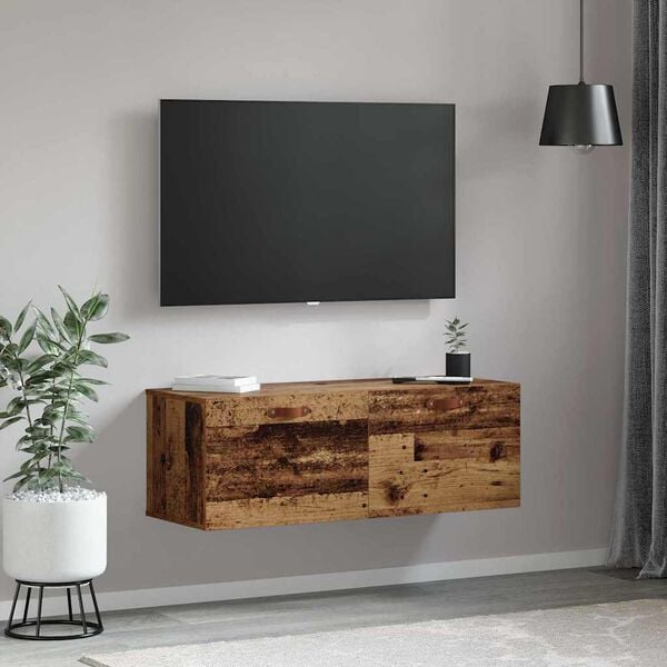 vidaXL Wall-Mounted Cabinet Wall-mounted Old Wood 100 x 36.5 x 35 cm