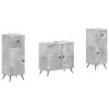 vidaXL 3 Piece Bathroom Cabinet Set BREDA Concrete Grey