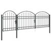vidaXL Garden Fence Gate with Arched Top Grey 4 x 1.25 m Steel