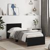 vidaXL Bed Frame without Mattress with Headboard Black 90x190 cm Single