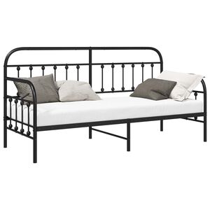 vidaXL Daybed Frame Black 75 x 190 cm Powder-Coated Steel
