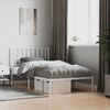 vidaXL Metal Bed Frame without Mattress with Headboard White 100x200cm