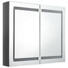 vidaXL LED Bathroom Mirror Cabinet Shining Grey 80x12x68 cm