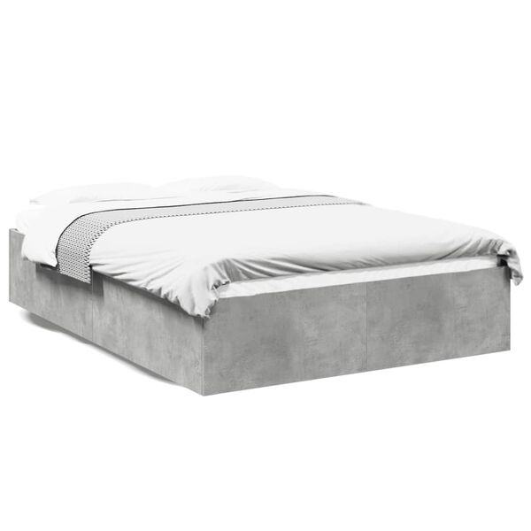 vidaXL Bed Frame without Mattress Concrete Grey 140x200 cm