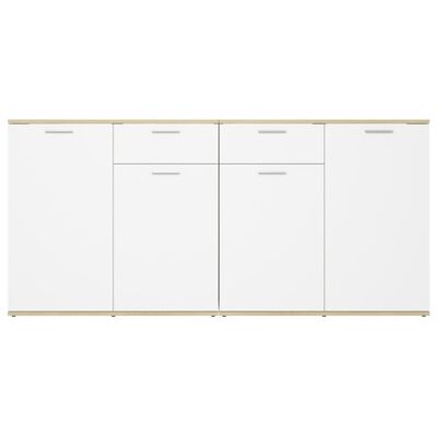 vidaXL Sideboard White and Sonoma Oak 160x36x75 cm Engineered Wood