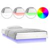 vidaXL LED Bed Frame without Mattress White 90x200 cm Solid Wood