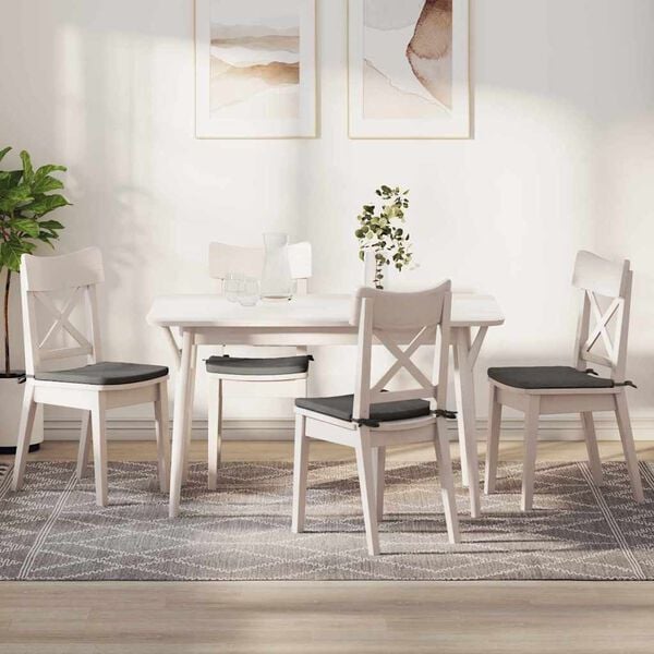 vidaXL Seat Cushions 4 pcs Light Grey 40 x 40 x 3 cm Corduroy Fabric