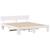 vidaXL Bed Frame with Headboard White 200 x 200 cm Solid Pine Wood