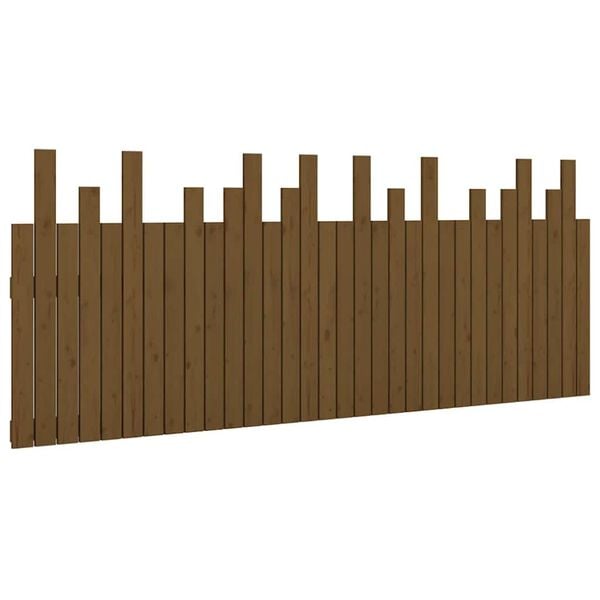 vidaXL Wall Headboard Honey Brown 204x3x80 cm Solid Wood Pine