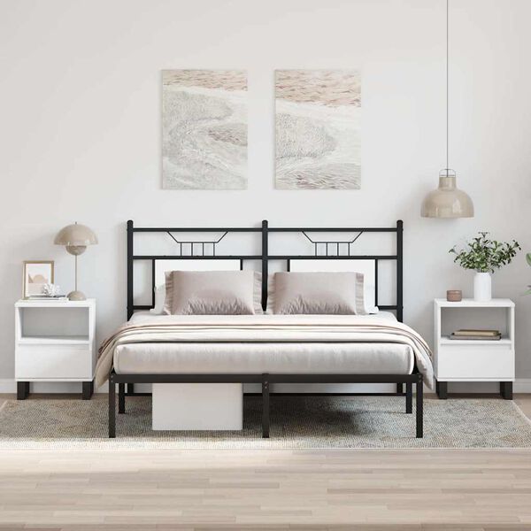 vidaXL Bedside Cabinets 2 pcs White 40x35x50 cm Engineered Wood