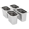 vidaXL Gastronorm Containers 4 pcs GN 1/4 200 mm Stainless Steel