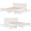 vidaXL Bed Frame without Mattress White 135x190 cm Double Solid Wood Pine