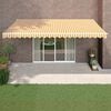 vidaXL Retractable Awning Yellow and White 5x3 m Fabric and Aluminium