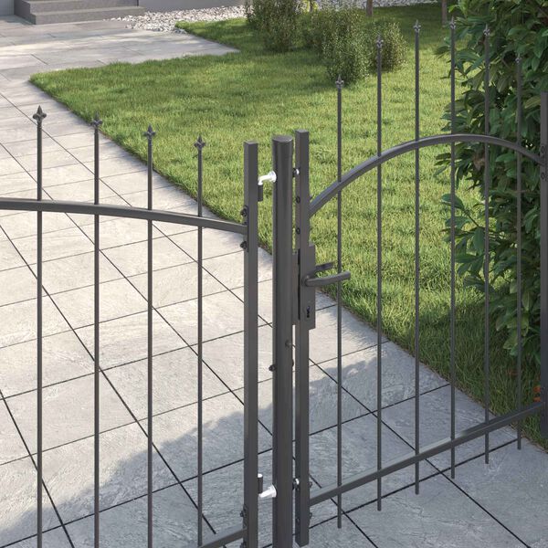 vidaXL Garden Gate with Lock Woerden Grey 100 x 400 cm Steel
