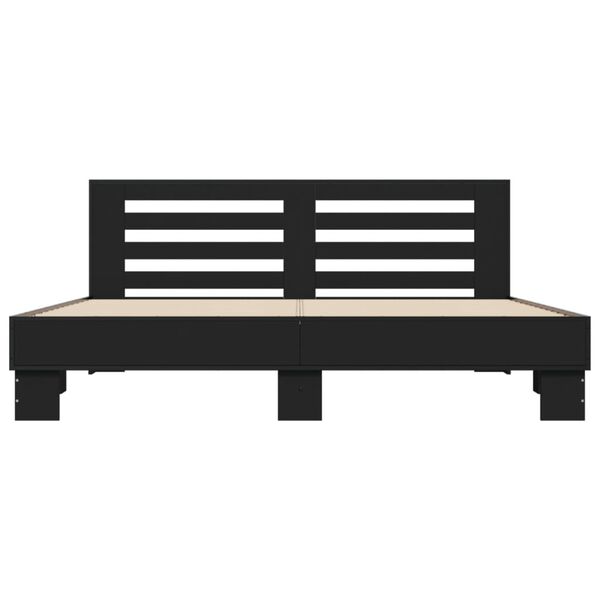 vidaXL Bed Frame without Mattress Black 180x200 cm Super King