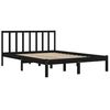 vidaXL Bed Frame without Mattress Black Solid Wood Pine 150x200 cm King Size
