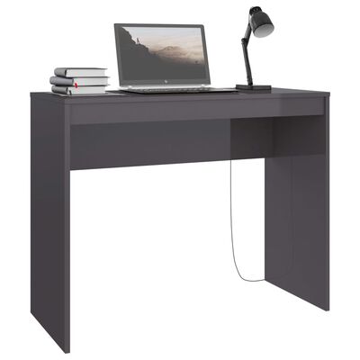vidaXL Desk High Gloss Grey 90x40x72 cm Engineered Wood