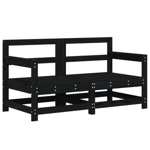 vidaXL Garden Corner Sofas 2 pcs Black Solid Wood Pine