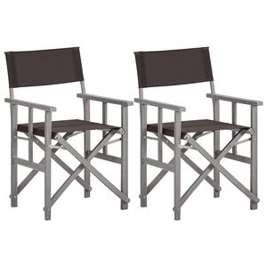 vidaXL Director Chair | Set of 2 | Grey wash and black