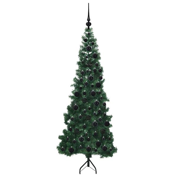 vidaXL Corner Artificial Christmas Tree Green 180 cm PVC and Metal
