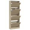 vidaXL Shoe Cabinet Sonoma Oak 60x21x163.5 cm Engineered Wood