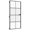 vidaXL Interior Door Slim Black 93x201.5 cm Tempered Glass and Aluminium