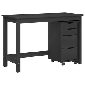 vidaXL Desk and Rolling Cabinet Set MOSS 2 pcs Black