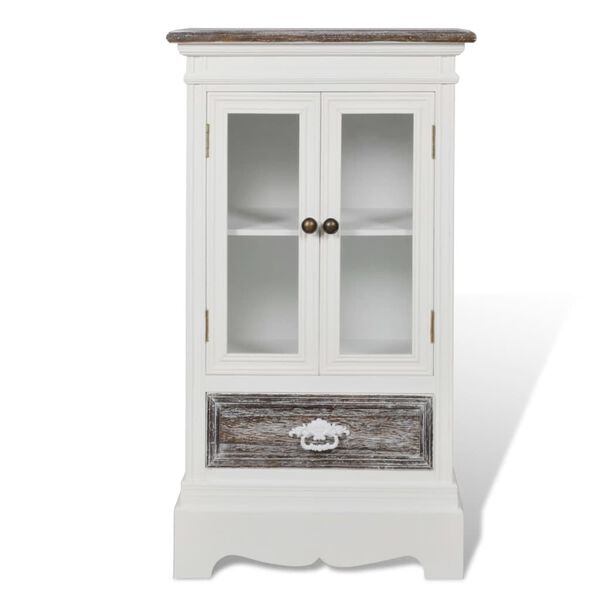 vidaXL Cabinet 2 Doors 1 Drawer White Wood