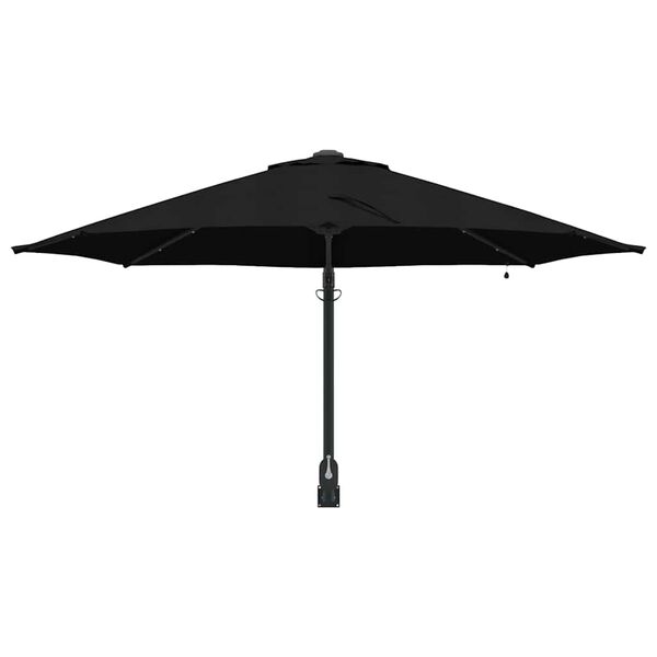 vidaXL Garden Parasol Manual Black and Black 248 x 248 x 148 cm