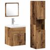 vidaXL Bathroom Furniture Set with Door 4 pcs Old Wood Engineered Wood