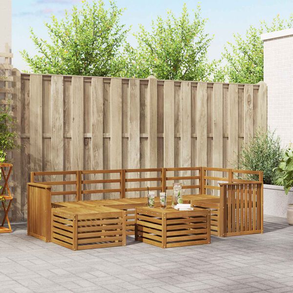 vidaXL Sofa Sets Natural Solid Acacia Wood