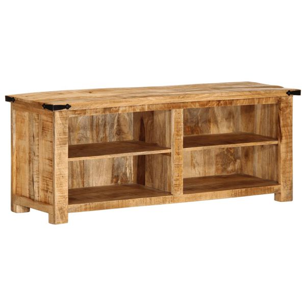 vidaXL TV Cabinet 110x35x40 cm Solid Rough Wood Mango