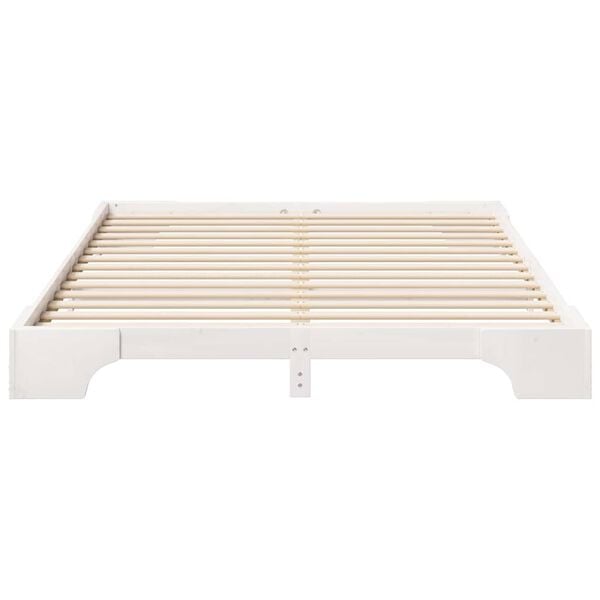 vidaXL Bed Frame White 160 x 210 cm Solid Pine Wood