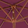 vidaXL Garden Parasol with Wooden Pole 270 cm Bordeaux Red